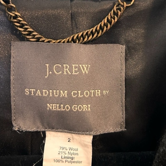 J. Crew Nello Gori Stadium Cloth Wool Double Breasted Pea Coat-Size 2 - Picture 12 of 14